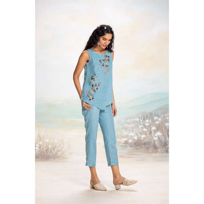 Kaveri Blue Tsukiyama Angle Co-Ord (Set of 2)