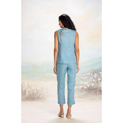 Kaveri Blue Tsukiyama Angle Co-Ord (Set of 2)
