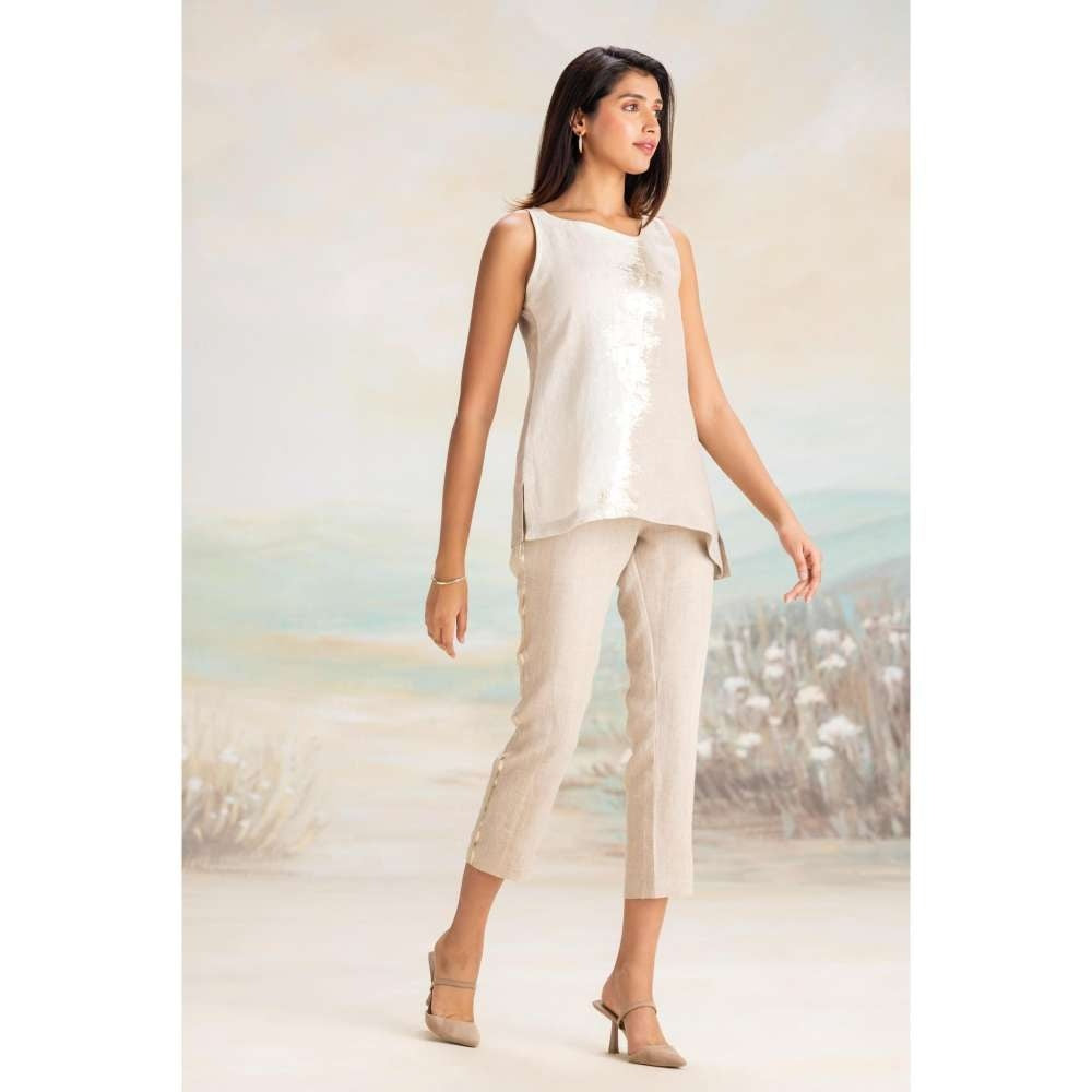 Kaveri Taupe Sound Wave Co-Ord (Set of 2)
