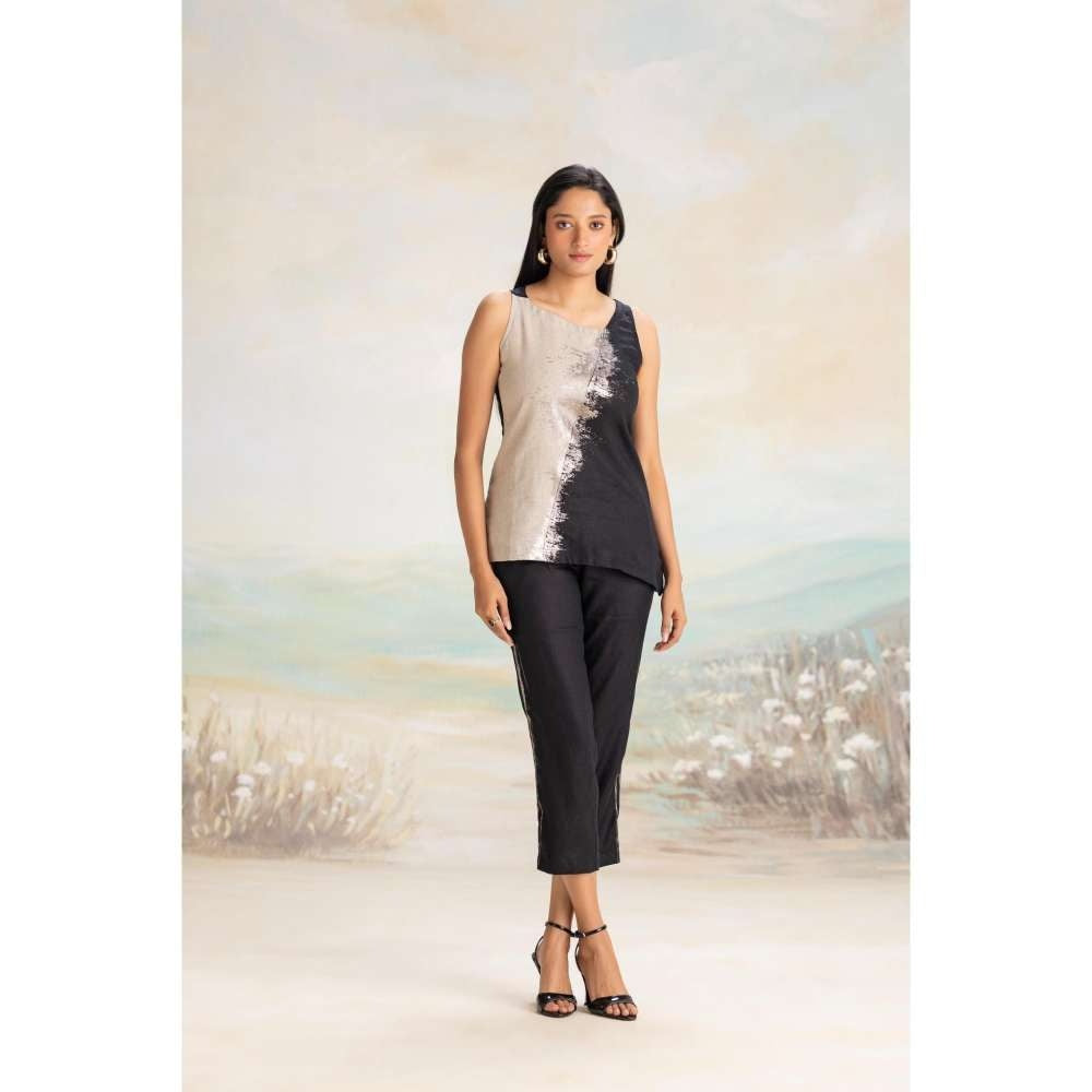 Kaveri Black Sound Wave Co-Ord (Set of 2)