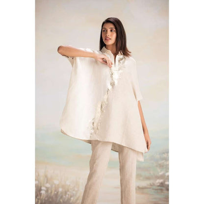 Kaveri Taupe Sound Wave Square Co-Ord (Set of 2)