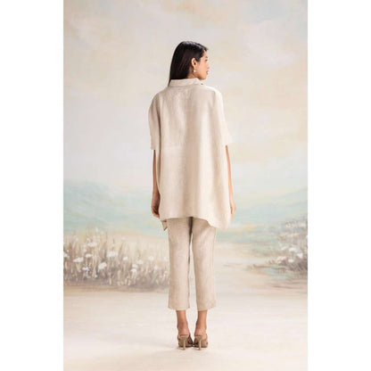 Kaveri Taupe Sound Wave Square Co-Ord (Set of 2)