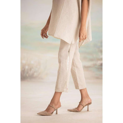 Kaveri Taupe Sound Wave Square Co-Ord (Set of 2)
