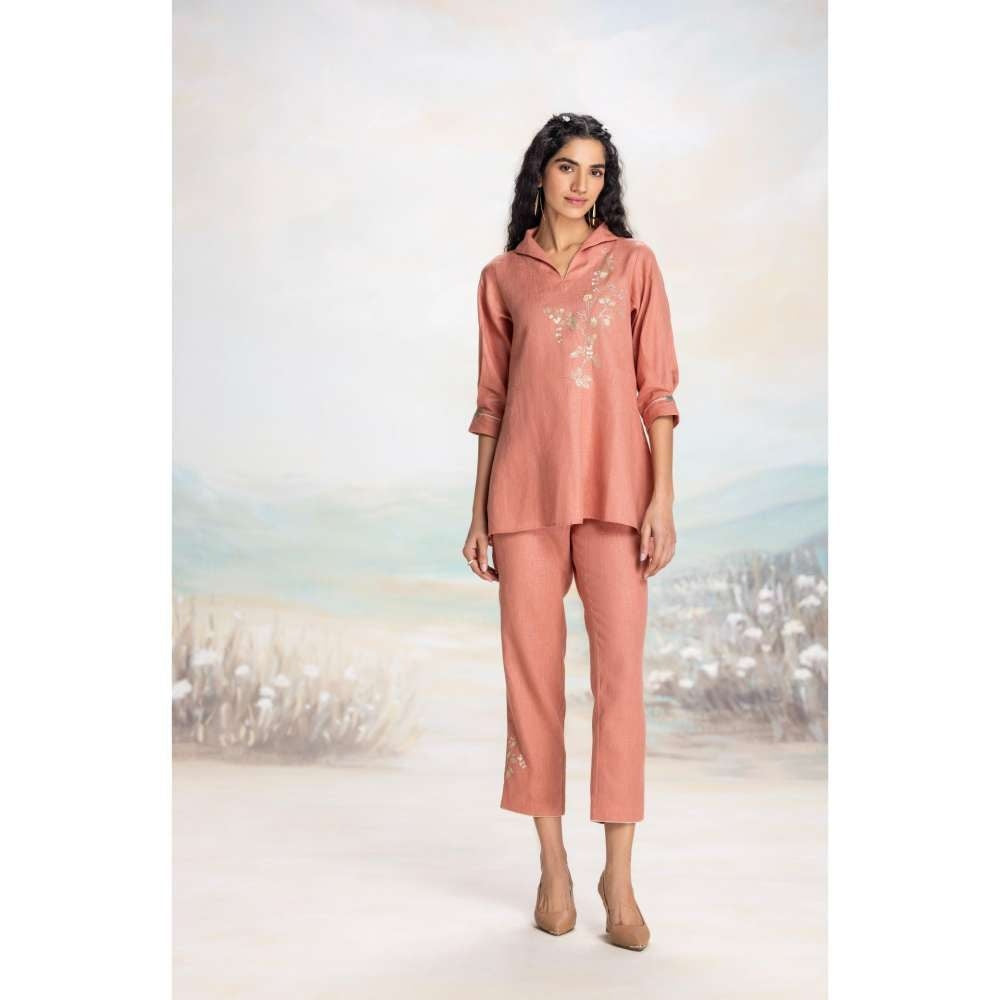 Kaveri Peach Leaf Co-Ord (Set of 2)