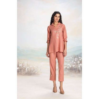 Kaveri Peach Leaf Co-Ord (Set of 2)