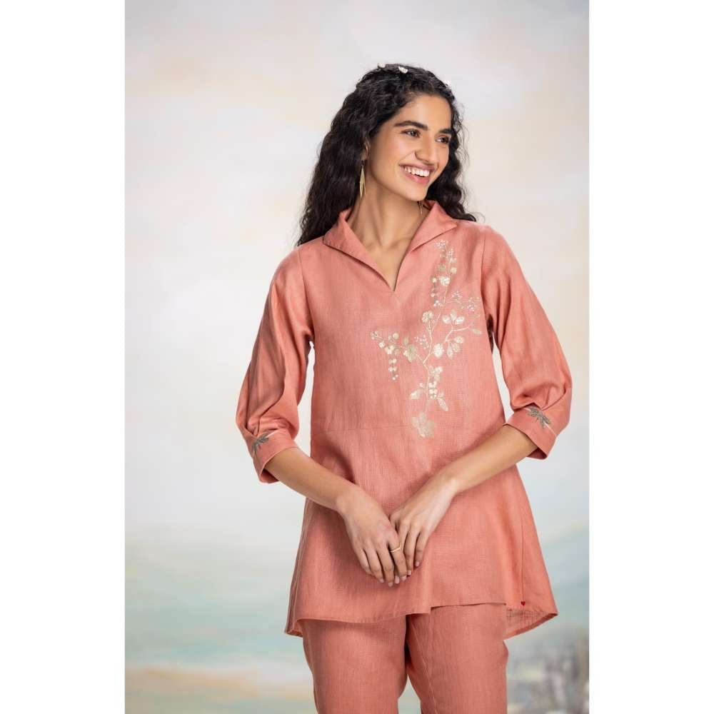 Kaveri Peach Leaf Co-Ord (Set of 2)