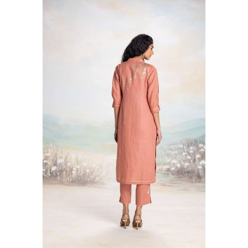 Kaveri Rust Leaf Kurta with Pant and Dupatta (Set of 3)