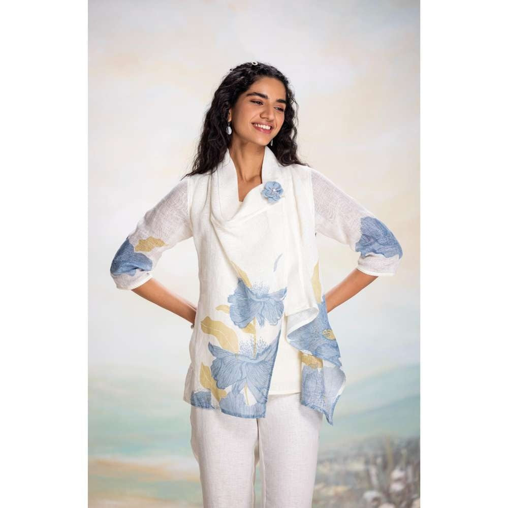 Kaveri Blue Bubble Flower Zoro Co-Ord (Set of 2)