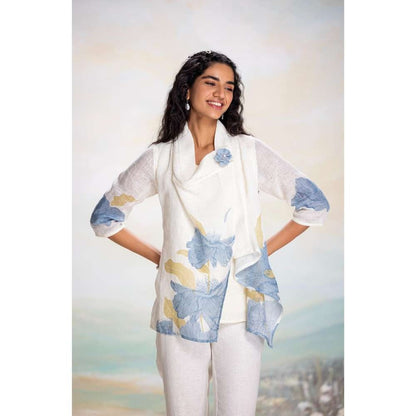 Kaveri Blue Bubble Flower Zoro Co-Ord (Set of 2)