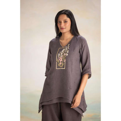 Kaveri Grey Flute Pipes Singapore Sling Co-Ord (Set of 2)