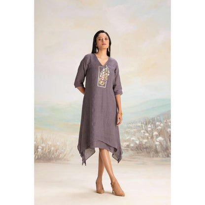 Kaveri Grey Flute Pipes Singapore Sling Dress