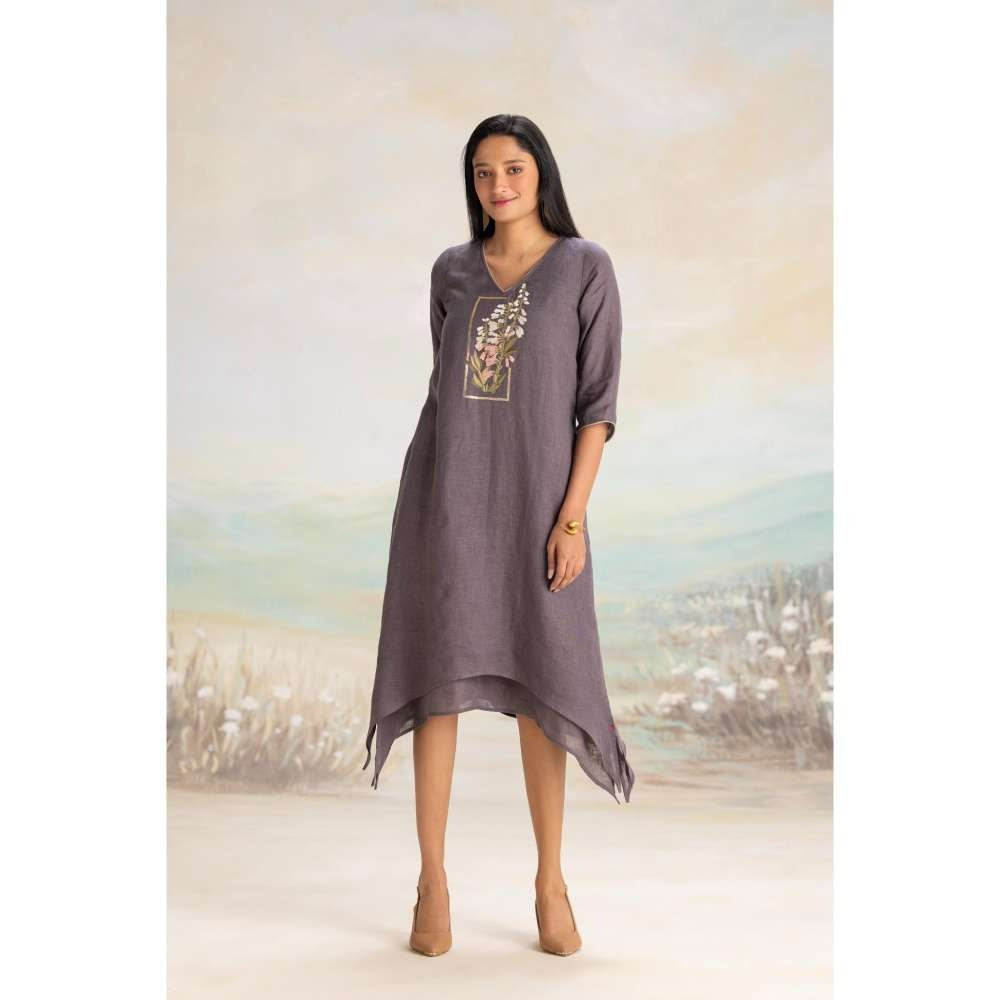 Kaveri Grey Flute Pipes Singapore Sling Dress