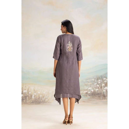 Kaveri Grey Flute Pipes Singapore Sling Dress