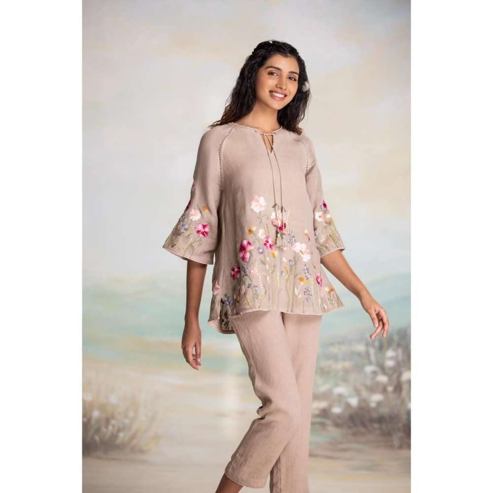 Kaveri Beige Meet Me In The Meadow Co-Ord (Set of 2)