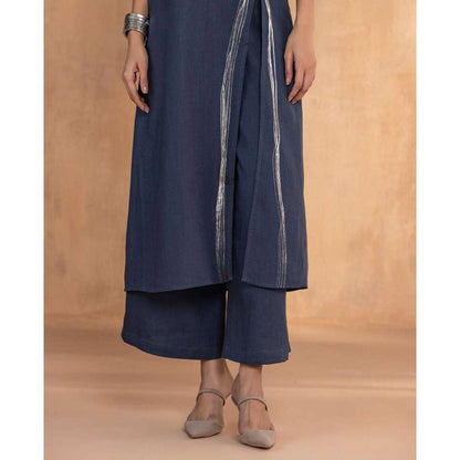 Kaveri Navy Blue Threads Slice Co-Ord (Set of 2)