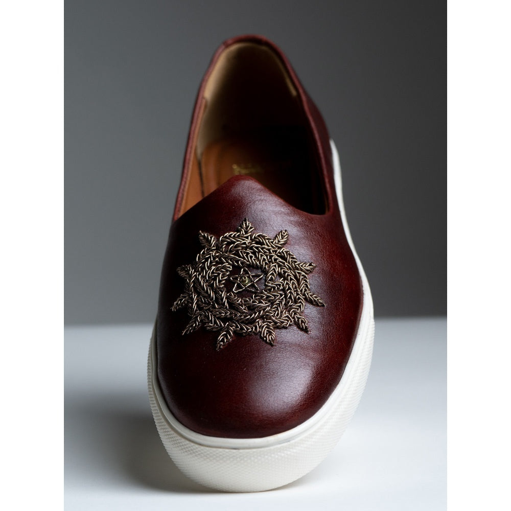 Kavith Sainaani Burgundy-Bronze Wedding Sneaker