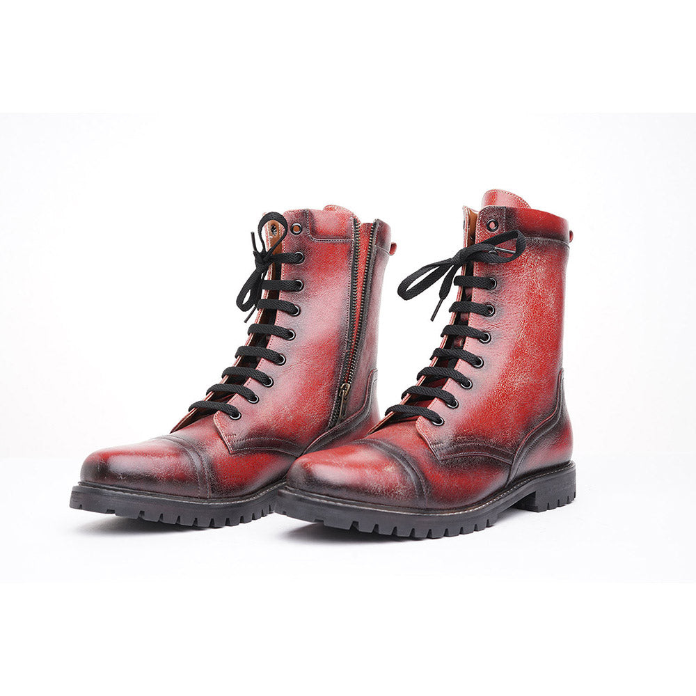 Kavith Sainaani Red Mid Boots