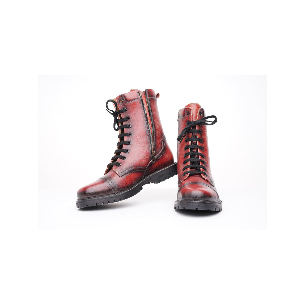 Kavith Sainaani Red Mid Boots