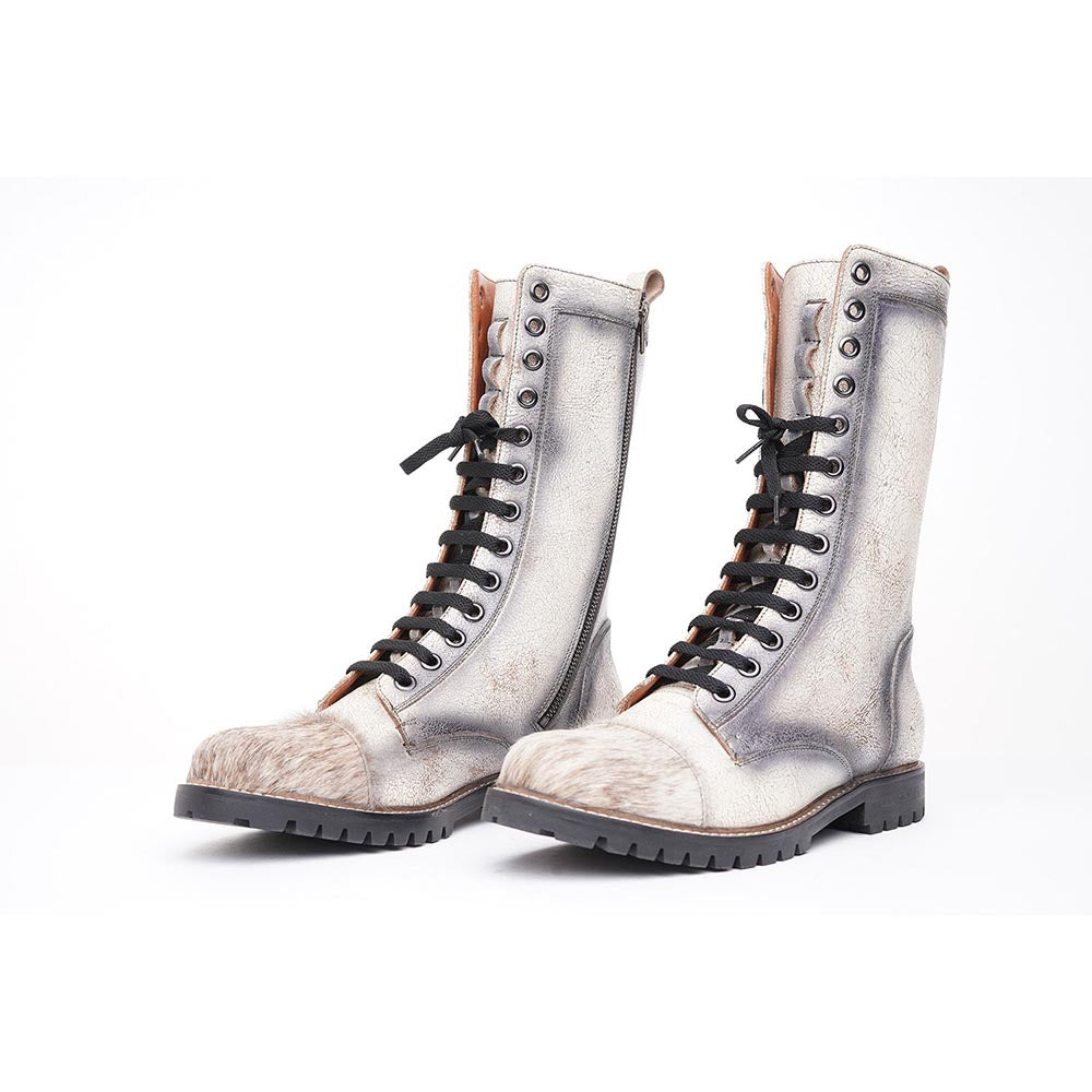Kavith Sainaani Tall White Blue Boots