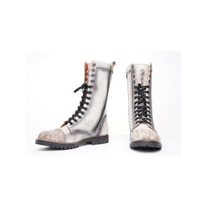 Kavith Sainaani Tall White Blue Boots