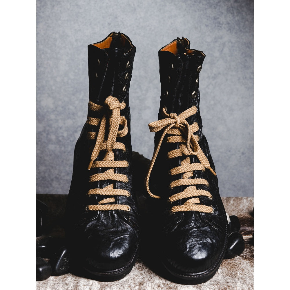 Kavith Sainaani Black Tall Crinkle Boots (Pack of 2)