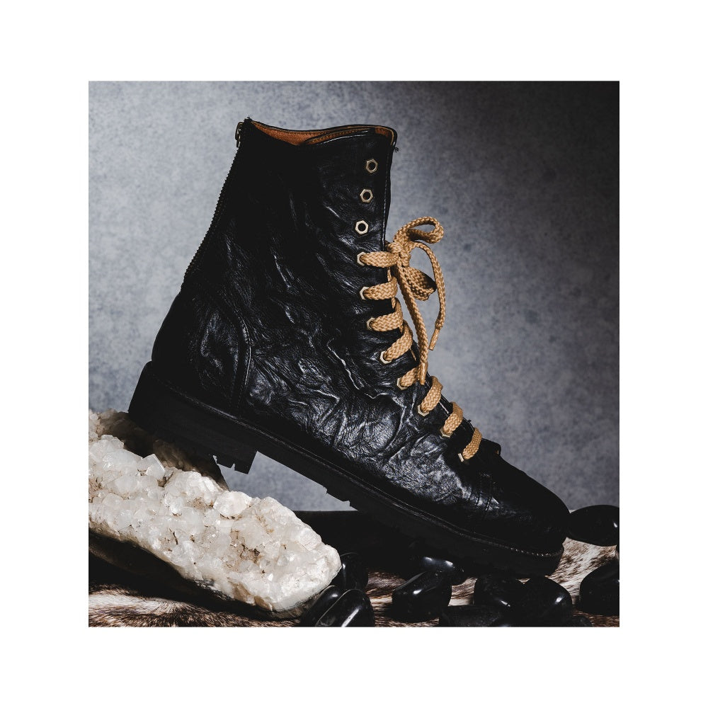 Kavith Sainaani Black Tall Crinkle Boots (Pack of 2)