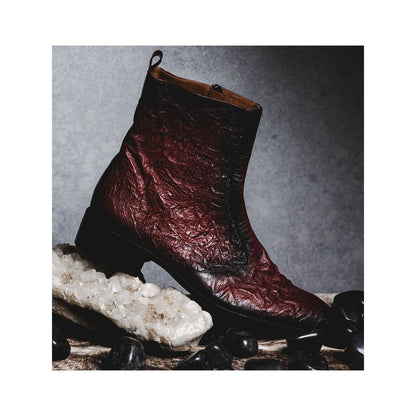 Kavith Sainaani Burgundy Two Tone Crinkle Boots (Pack of 2)