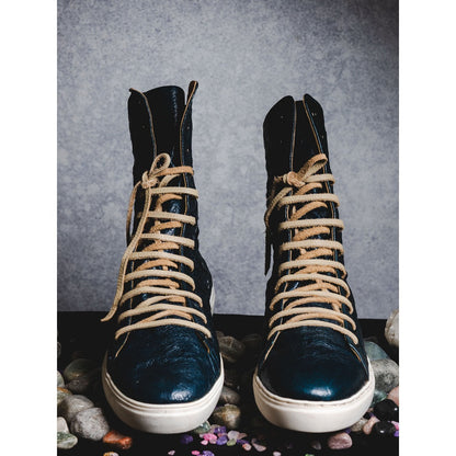 Kavith Sainaani Teal Crinkle Tall Sneakers (Pack of 2)