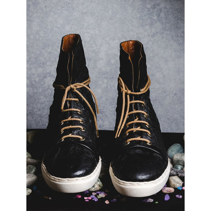 Kavith Sainaani Black Crinkle Sneakers (Pack of 2)