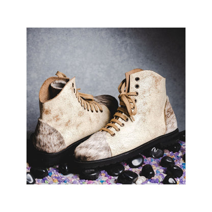 Kavith Sainaani Distressed Beige Hair-on Sneakers (Pack of 2)