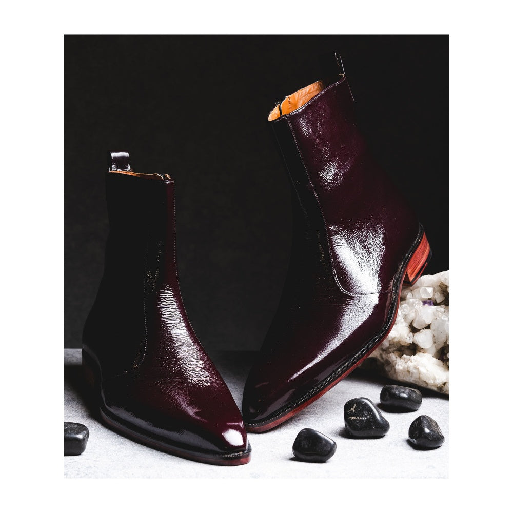 Kavith Sainaani Patent Plum Boots (Pack of 2)