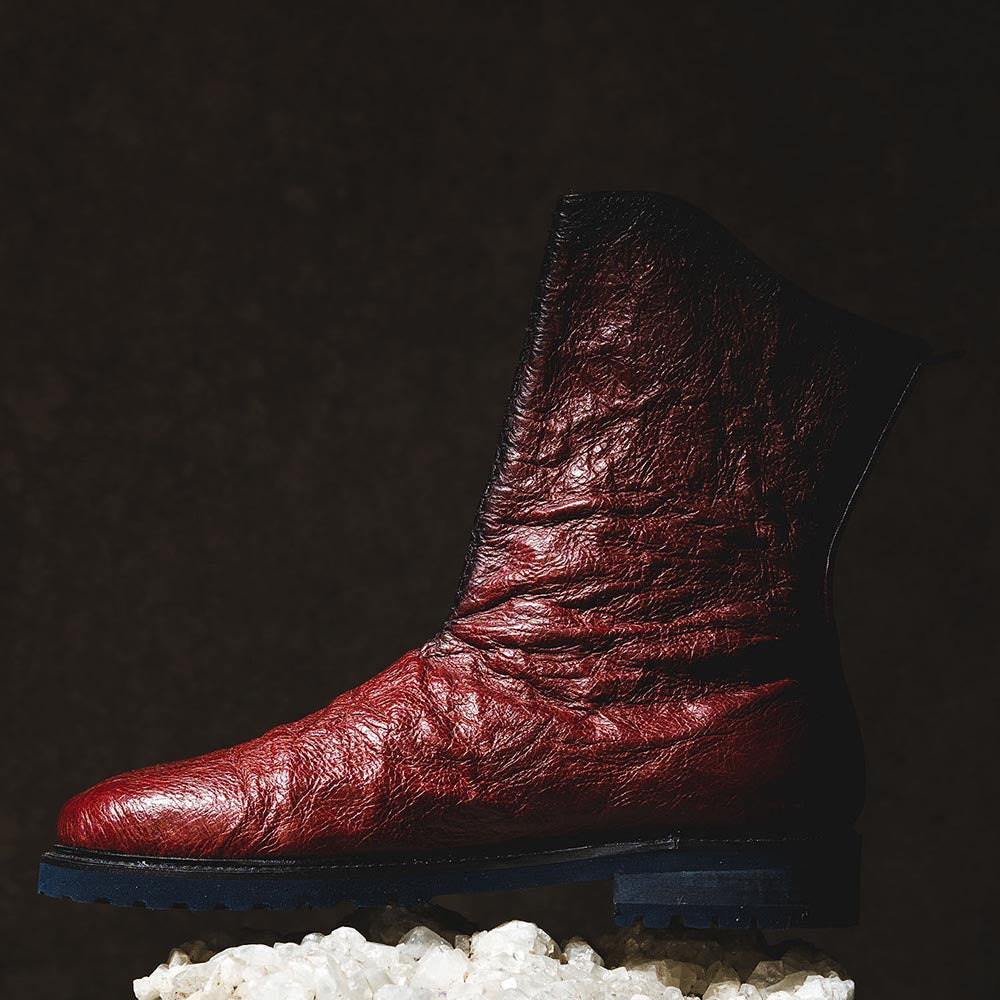 Kavith Sainaani Burgundy Crinkle Boots (Pack of 2)