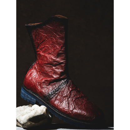 Kavith Sainaani Burgundy Crinkle Boots (Pack of 2)