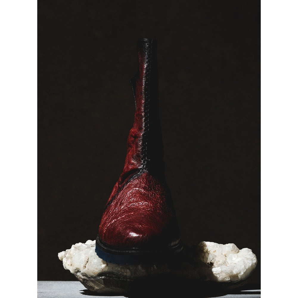 Kavith Sainaani Burgundy Crinkle Boots (Pack of 2)