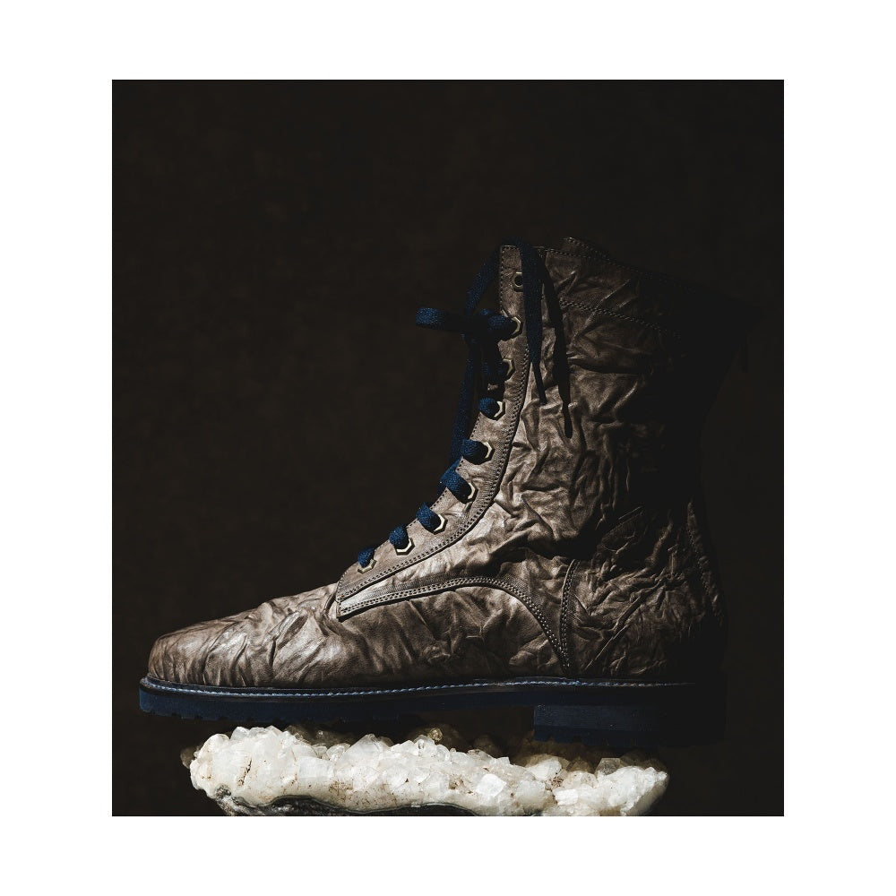 Kavith Sainaani Grey Crinkle Boots (Pack of 2)