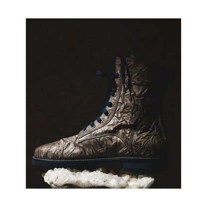 Kavith Sainaani Grey Crinkle Boots (Pack of 2)