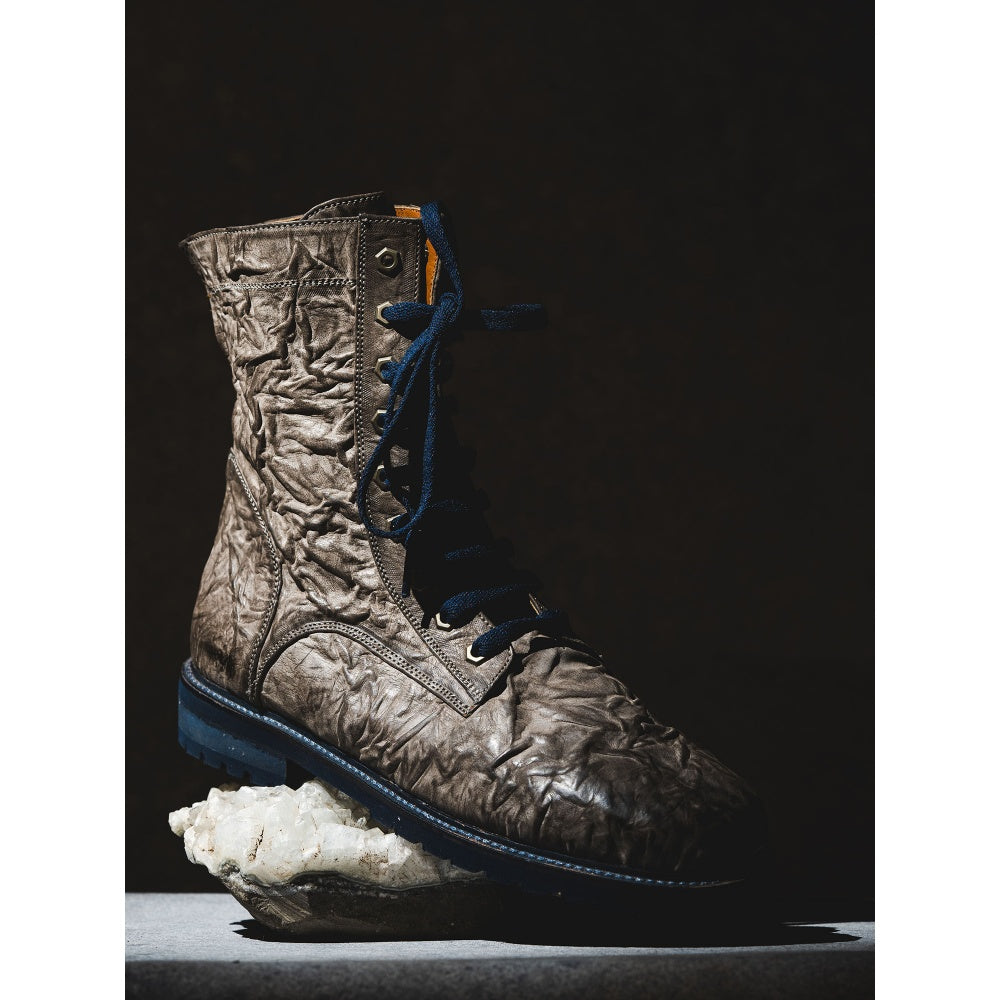 Kavith Sainaani Grey Crinkle Boots (Pack of 2)