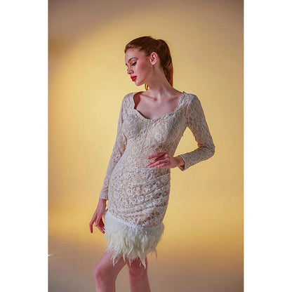 Kayjay by Kritika Jain Christian Beige Mini Dress