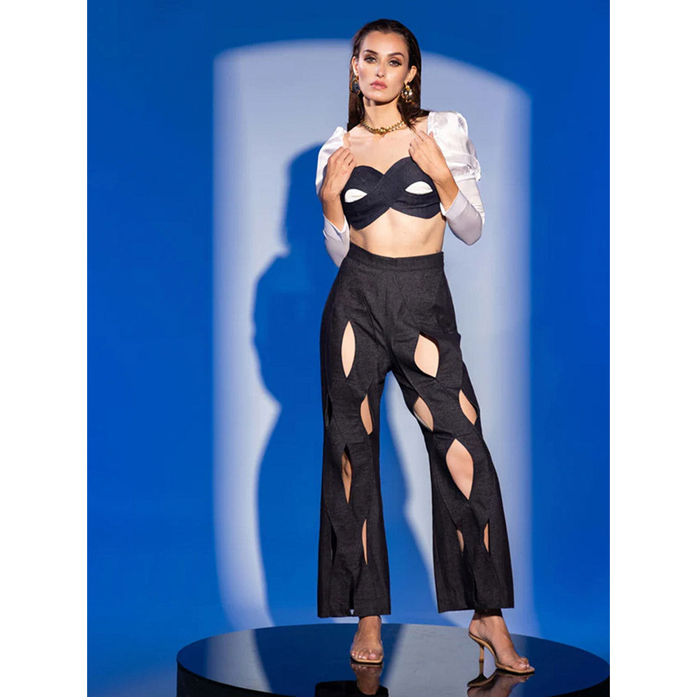 Kayjay by Kritika Jain Black Self Design Co-Ord (Set of 2)