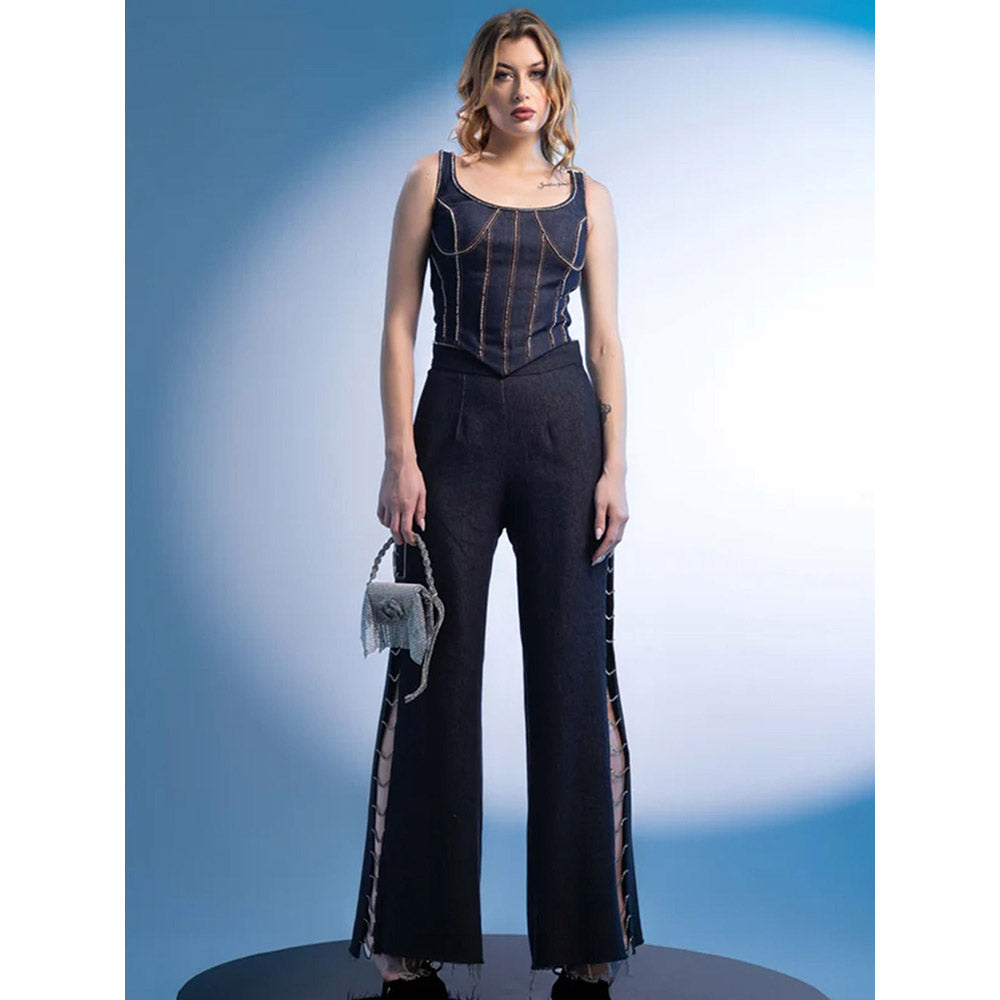 Kayjay by Kritika Jain Black Embellished Co-Ord (Set of 2)