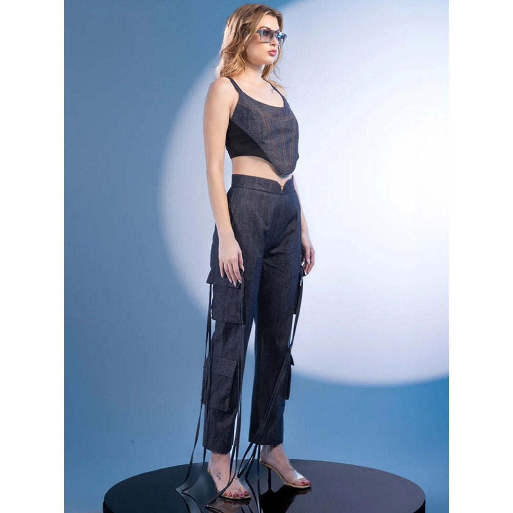 Kayjay by Kritika Jain Black Self Design Co-Ord (Set of 2)