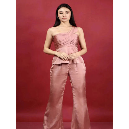 Kayjay by Kritika Jain Pink Ruched Co-Ord (Set of 2)