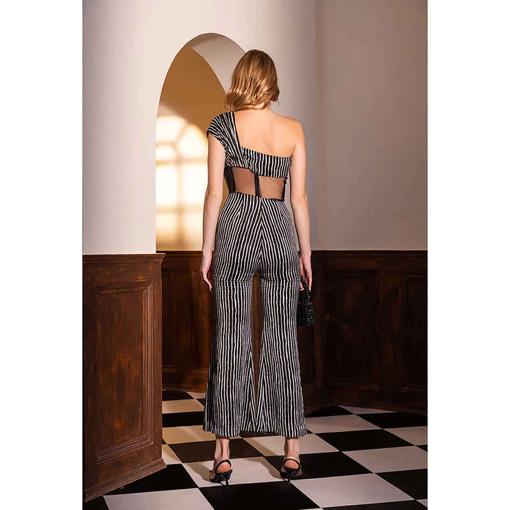 Kayjay by Kritika Jain One Shoulder Sleeveless Striper Jumpsuit