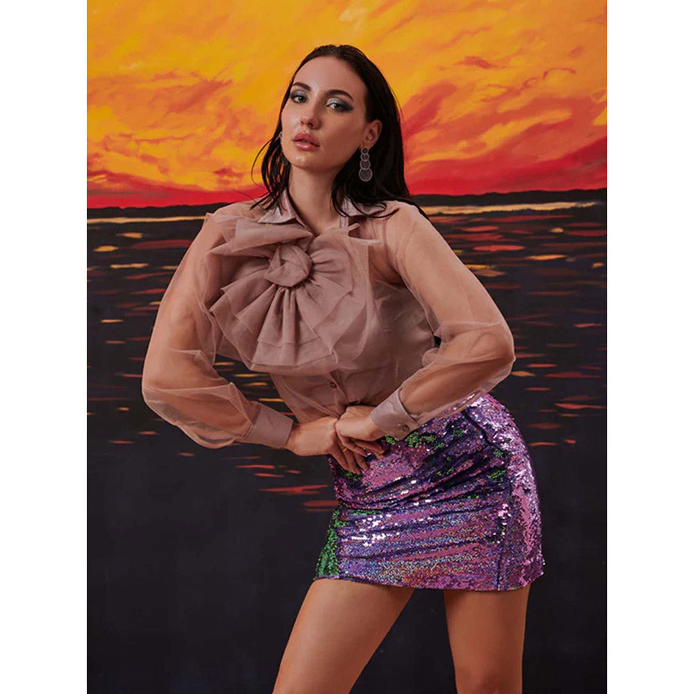 Kayjay by Kritika Jain Bling Shirt with Skirt (Set of 2)