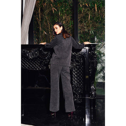 Kay Kay BY KKHUSHI SAHAII Women Black Faience Co-Ord (Set of 2)