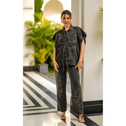 Kay Kay BY KKHUSHI SAHAII Reyna Denim Co-Ord (Set of 2)