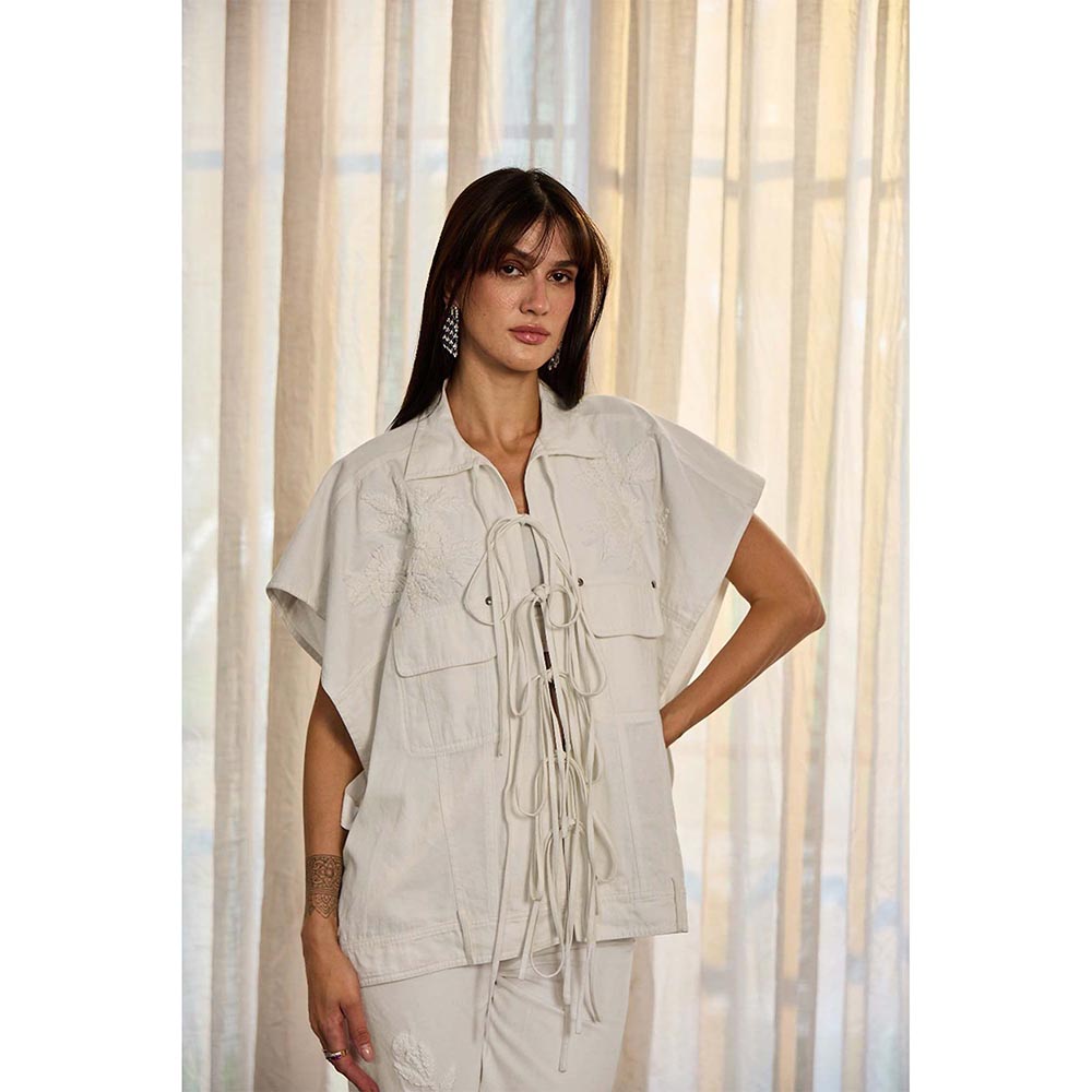 Kay Kay BY KKHUSHI SAHAII Josie Denim White Co-Ord Set