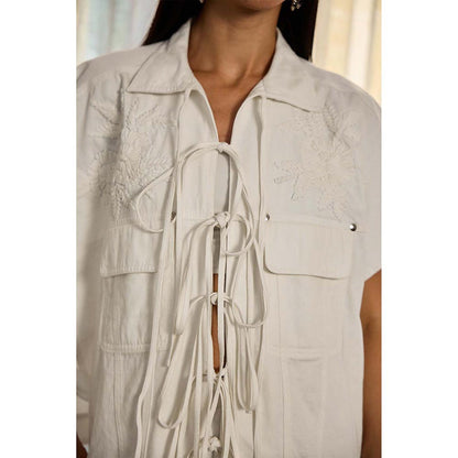 Kay Kay BY KKHUSHI SAHAII Josie Denim White Co-Ord Set