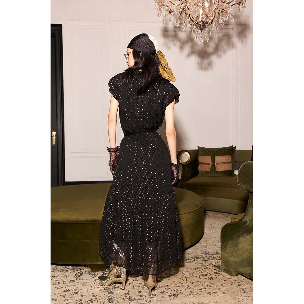 Kay Kay BY KKHUSHI SAHAII Riley Printed Black Maxi Dress