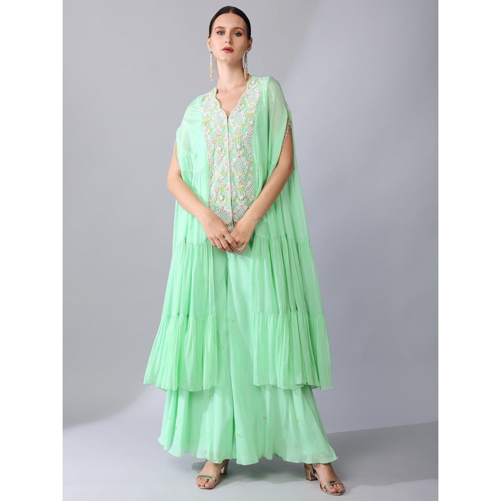 KEITH GOMES Pearl Sequins Sequined Tier Tunic & Palazzo (Set of 2)